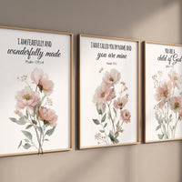 Wildflower Nursery Print: Boho Floral Decor, Bible Verse Art