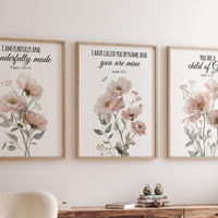 Wildflower Nursery Print: Boho Floral Decor, Bible Verse Art