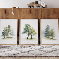Mountain Nursery Print: Sage Green Forest, Adventure Theme