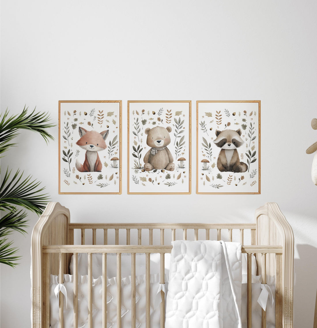 Whimsical nursery prints, Woodland Nursery Wall Art Set of 3