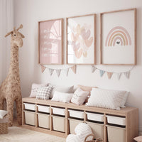 Rainbow Heart Nursery Print: Boho Baby Girl Room Decor