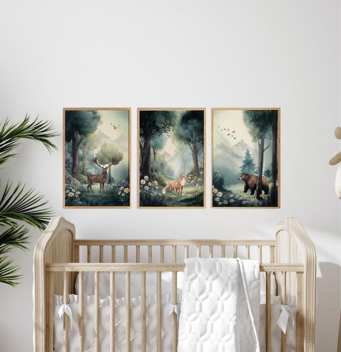 Woodland Nursery Art: Whimsical Animals Print, forest animals
