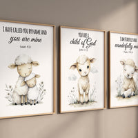 Lamb Bible Verse Nursery Wall Art Set of 3