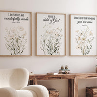 Christian Nursery Wall Art Set of 3, Bible Verse Nursery Prints