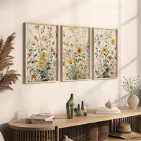 Wildflower Nursery Wall Art Set of 3, Botanical Floral Prints