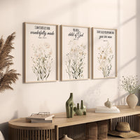 Christian Nursery Wall Art Set of 3, Bible Verse Nursery Prints