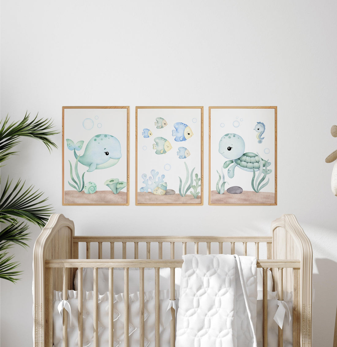 Watercolor Sea Animal Prints: Ocean Nursery Wall Art