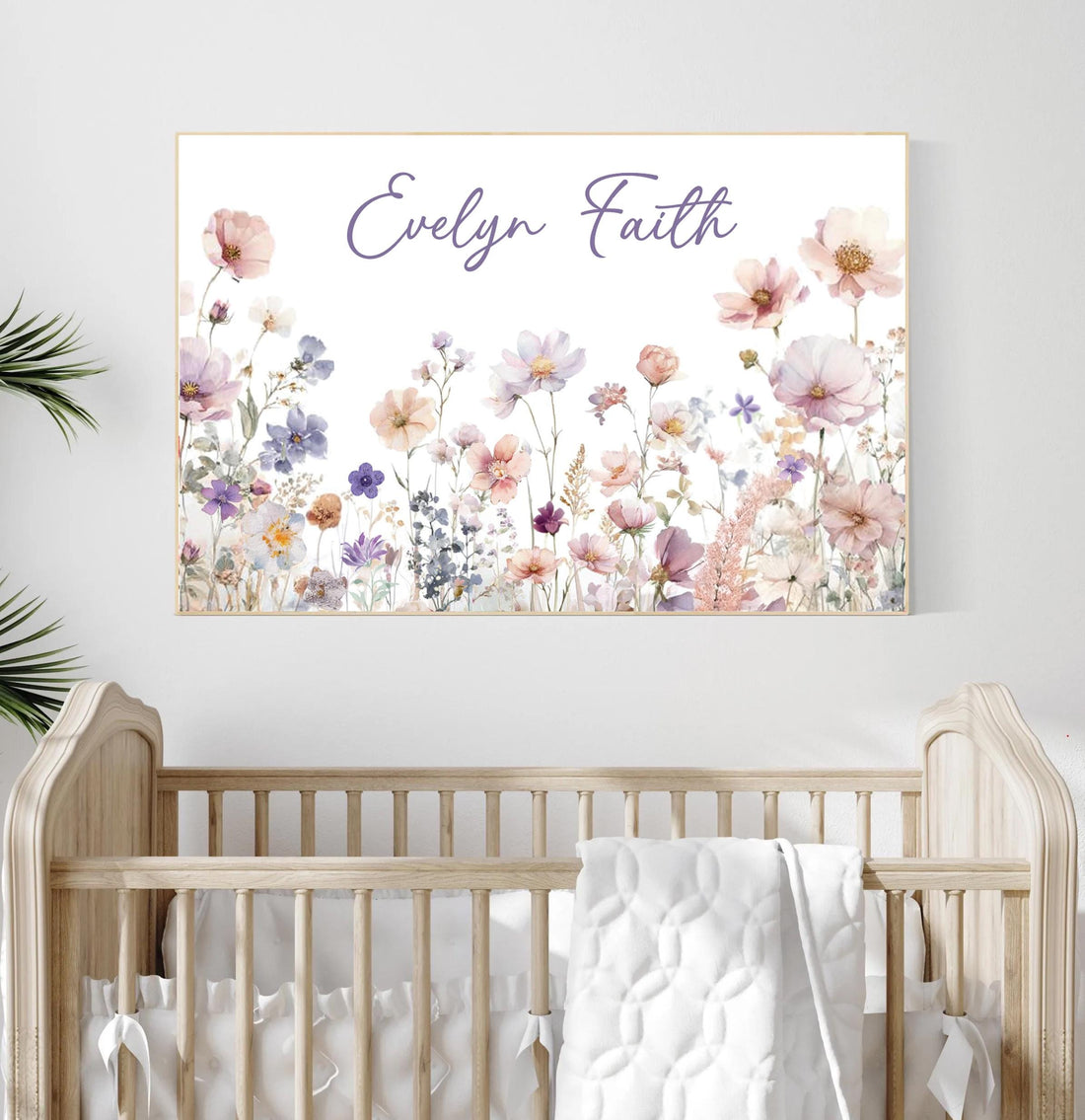 Personalized Wildflower Name Print: Baby Girl Nursery Decor