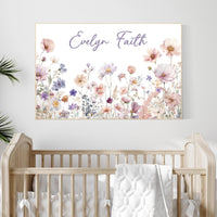 Personalized Wildflower Name Print: Baby Girl Nursery Decor