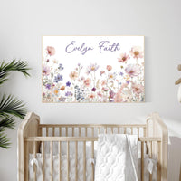 Personalized Wildflower Name Print: Baby Girl Nursery Decor
