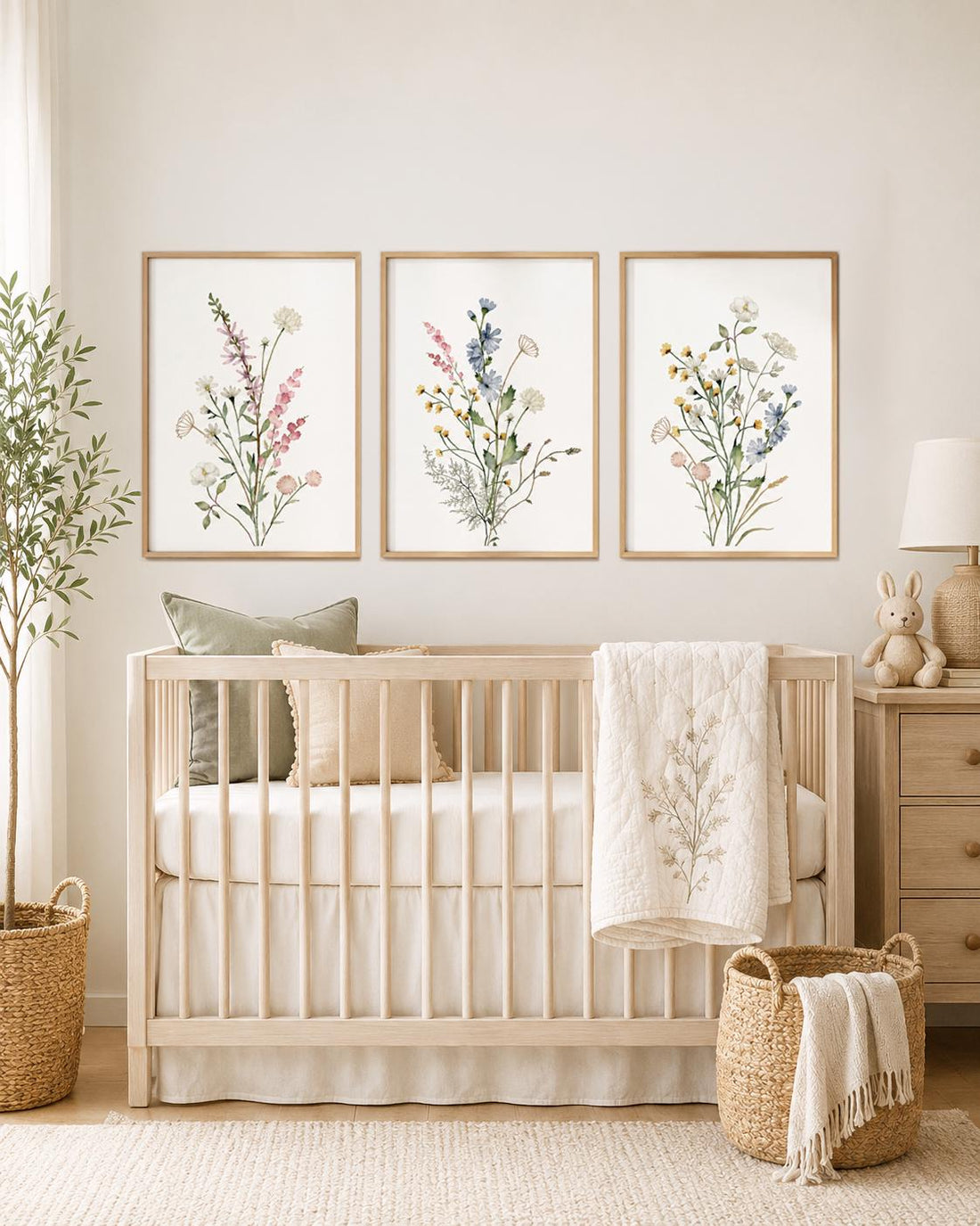 Wildflower Nursery Print: Vintage Floral, Botanical Wall Art