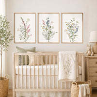 Wildflower Nursery Print: Vintage Floral, Botanical Wall Art