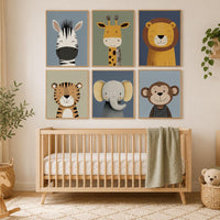 Safari Animal Nursery Prints: Boho Jungle Art