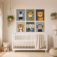Safari Animal Nursery Prints: Boho Jungle Art