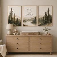 Oh The Places You’ll Go Nursery Wall Art Set of 3, Forest Nursery Prints