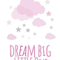 Dream Big Little One, pink and gray girls room decor, baby girl nursery decor, baby room art, baby girl room, nursery quote, girl nursery