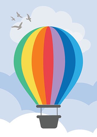 Hot Air Balloon Nursery decor, Oh the places you'll go Nursery Art Print, gender neutrel, nursery decor girl, nursery decor, playroom decor