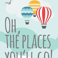 Oh the places you will go nursery, hot air balloon nursery, set of 3 prints, Baby decor nursery art, oh the places you will go wall art gift