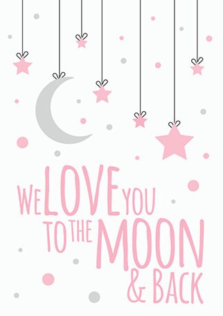 We love you to the moon and back, nursery decor, moon print, pink nursery, new baby gift, baby girl, nursery decor girl, girls nursery room