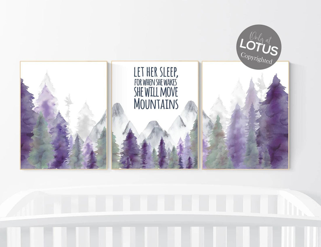 Woodland Nursery Decor: Mountain Animals Art Print