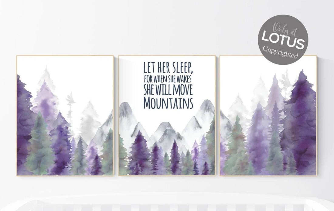 Woodland Nursery Decor: Mountain Animals Art Print