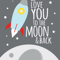 Space nursery decor, Love you to the moon and back, kids room decor, nursery prints, outer space nursery, space decor, space themed nursery