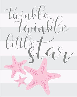 Twinkle Twinkle Little Star, baby girl gift ideas, baby girl nursery, baby girl gift, nursery wall art, pink nursery decor, baby girl gift