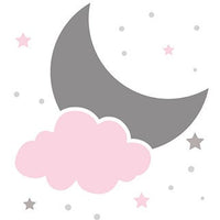 Moon and stars nursery, pink nursery decor, Dream Big Little One Art Print, nursery decor girl, star nursery decor, pink grey, nursery art