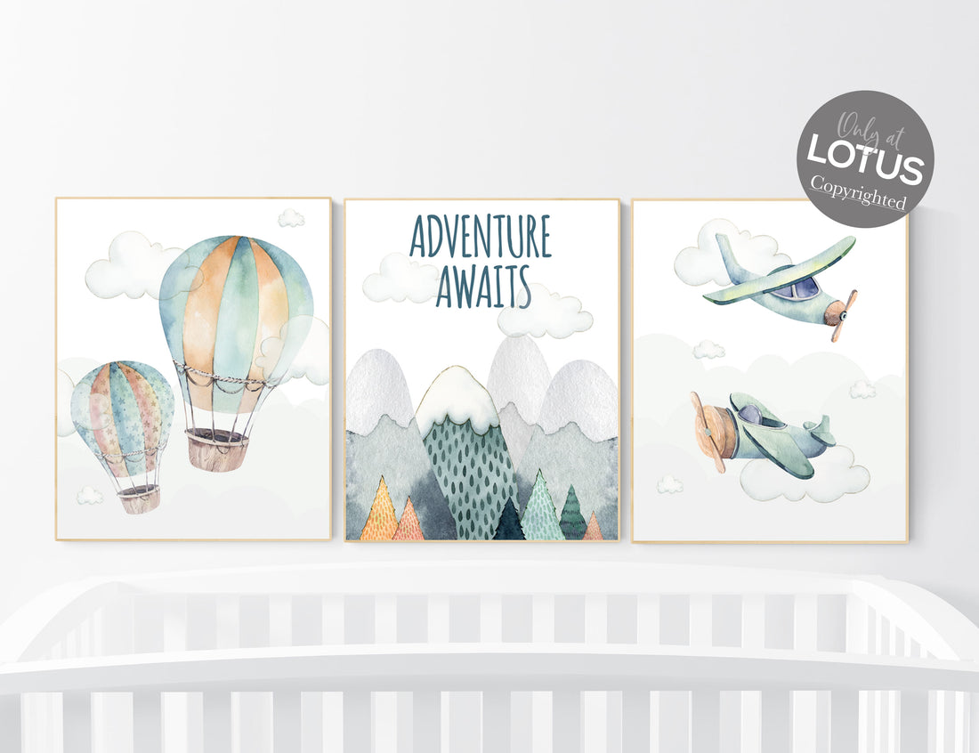 Nursery decor boy mountain, adventure nursery, travel theme nursery, woodland, gender neutral