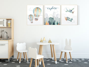 Nursery decor boy mountain, adventure nursery, travel theme , woodland, gender neutral, explore