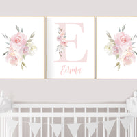 Nursery decor girl floral, blush flowers, blush nursery, blush pink, nursery decor girl boho