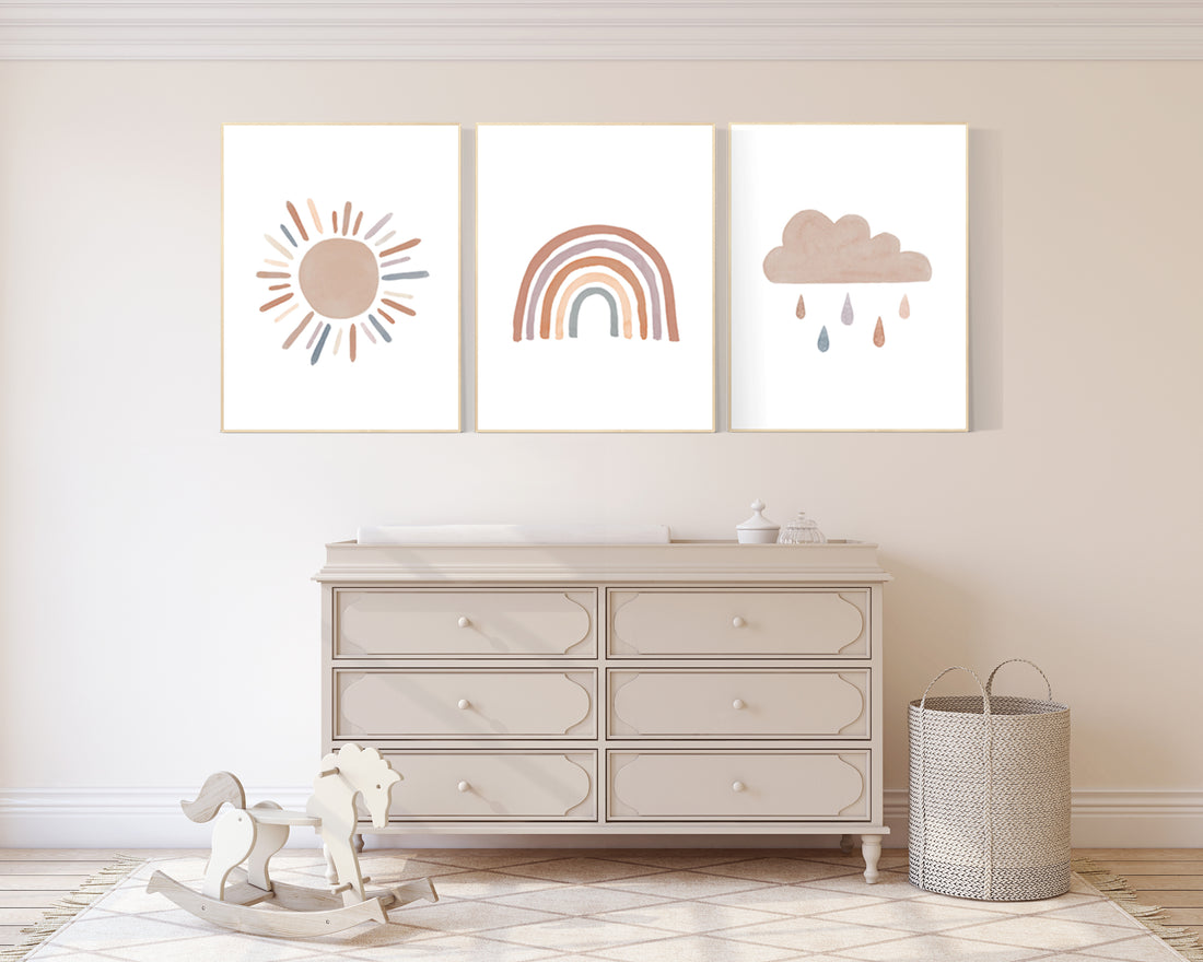Nursery decor rainbow, gender neutral Rainbow Wall Art, rainbow Print Set