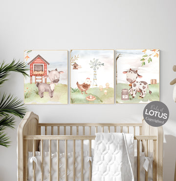 Farm animals print, Nursery decor animals, farm animals, farm nursery