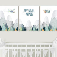 Nursery decor boy mountain, adventure nursery, travel theme nursery, woodland, gender neutral