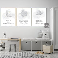 Nursery prints grey, gray gold nursery, nursery decor neutral, baby room decor