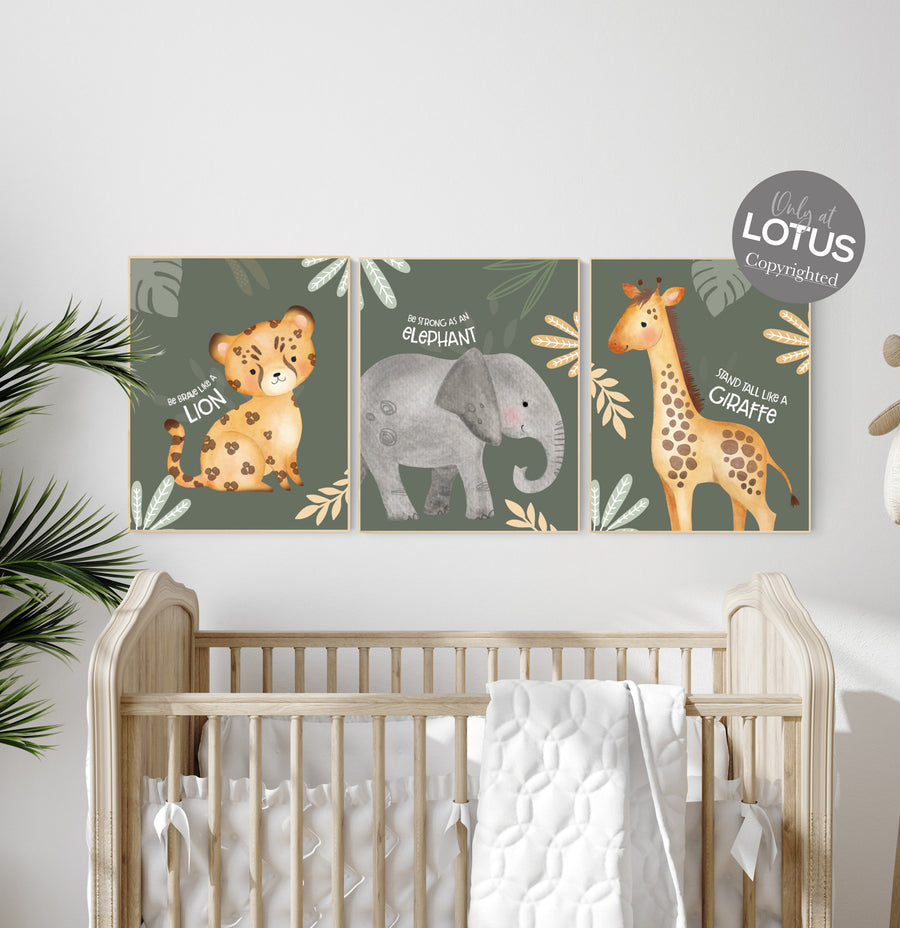 Safari nursery decor, nursery wall art animals, safari nursery prints, Boho Nursery Prints