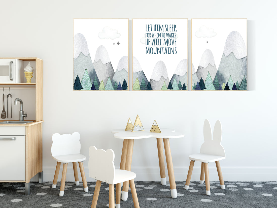 Nursery decor ideas, gener neutral, adventure nursery, nursery wall art woodland, adventure theme