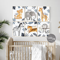 Safari nursery decor, nursery wall art animals, safari nursery prints