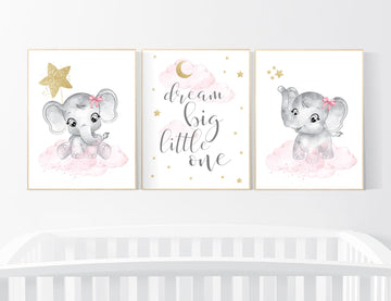 Nursery wall art girl, pink gold nursery prints, girl nursery decor, pink elephant nursery prints, girl nursery ideas, girl nursery wall decor, nursery wall art girl, baby girl elephant nursery decor, pink and gold nursery art, girl nursery themes