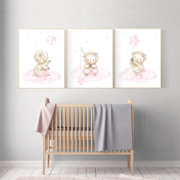 Sheep nursery decor, Nursery decor girl, lamb nursery wall art, sheep print, sheep themed nursery