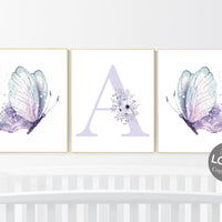 Butterfly nursery, purple mint, Butterfly Nursery Art, Butterfly prints for nursery