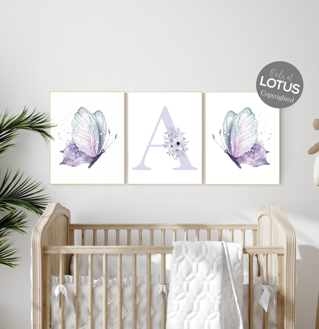 Butterfly nursery, purple mint, Butterfly Nursery Art, Butterfly prints for nursery