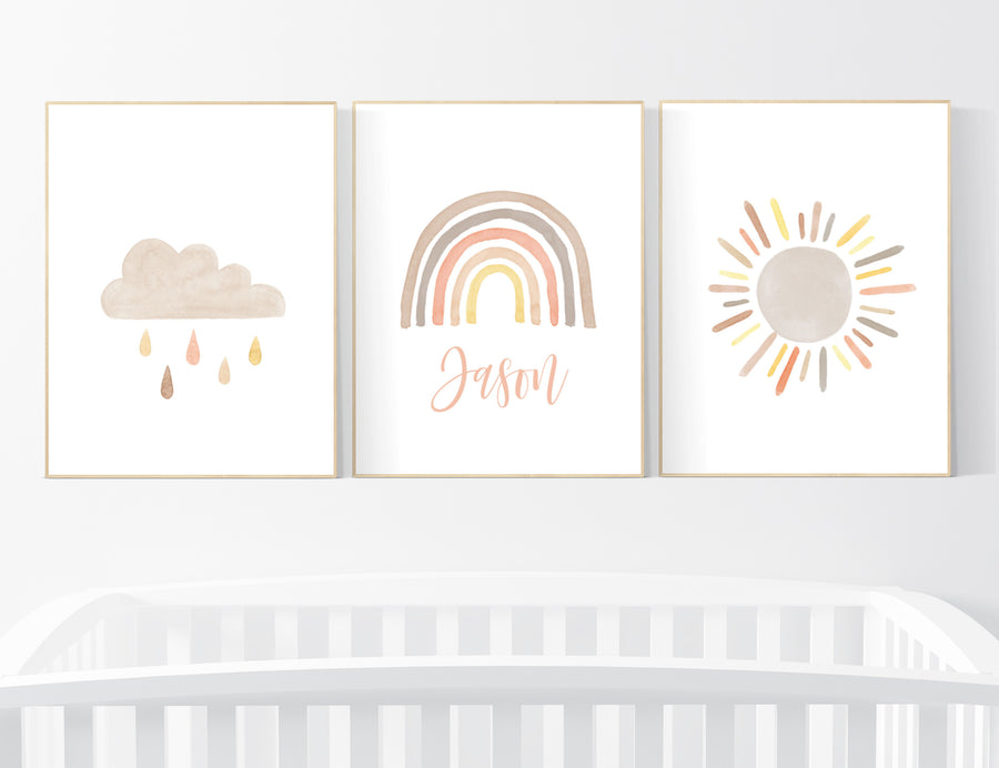 Nursery decor gender neutral, rainbow nursery art, Rainbow Wall Art, rainbow Print Set, Rainbow