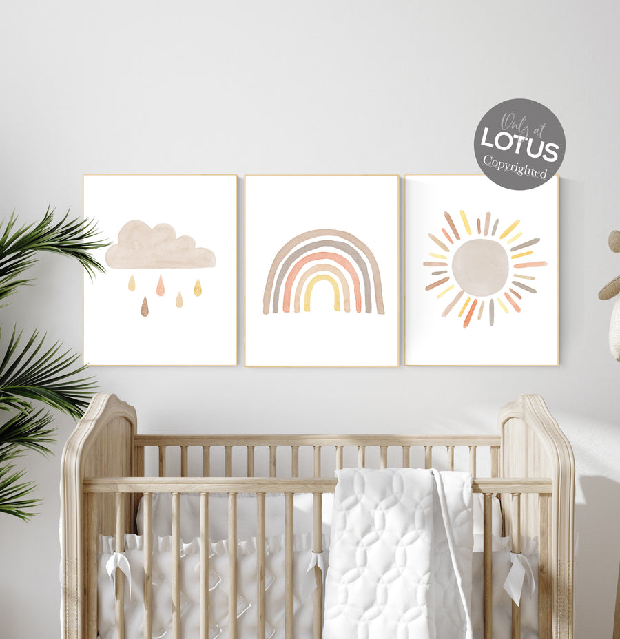 Nursery decor rainbow, neutral Rainbow Wall Art, rainbow Print Set, gender neutral