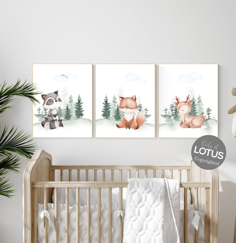 Nursery decor woodland, Woodland Nursery Wall Art, Woodland Print Set