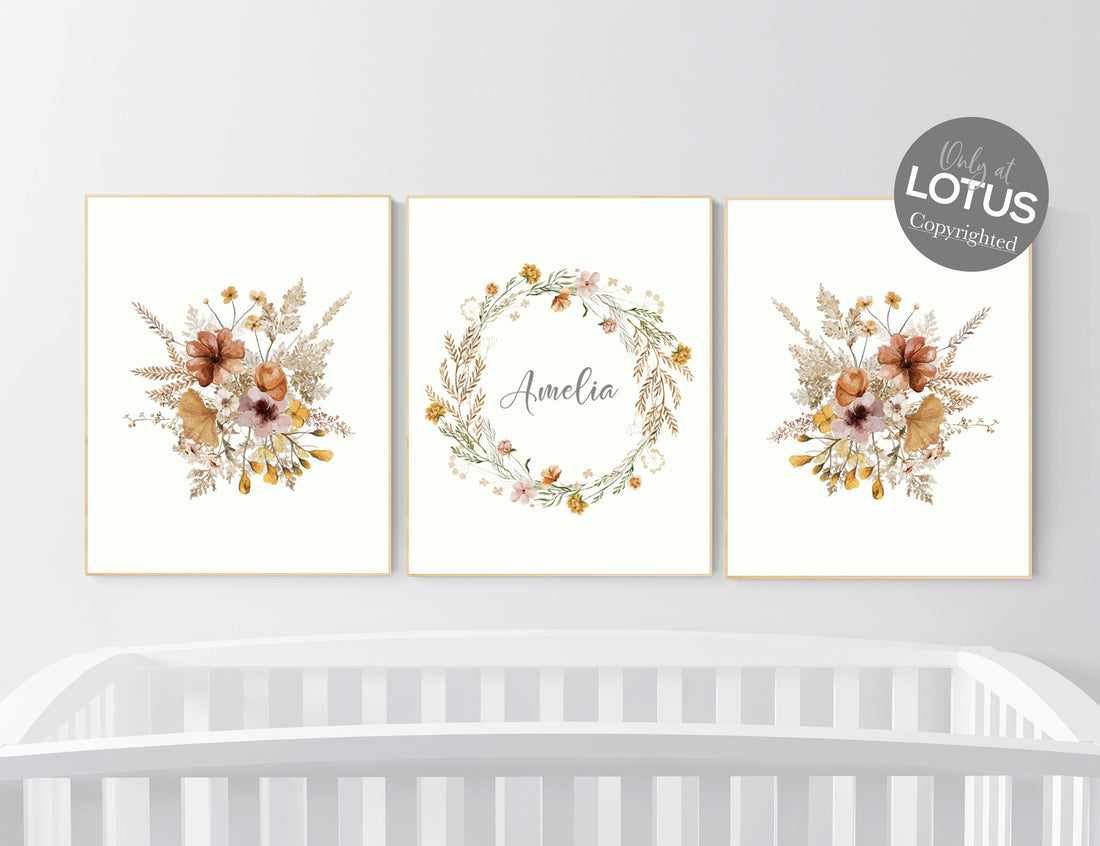 Wildflower Nursery Decor, boho Nursery, Floral Nursery, Girl Nursery Decor, flower nursery, vintage flower nursery print, Botanical Print – LotusArts wildflower-nursery-decor-boho-nursery-floral-nursery-girl-nursery-decor-flower-nursery-vintage-flower-nursery-print-botanical-print-lotusarts