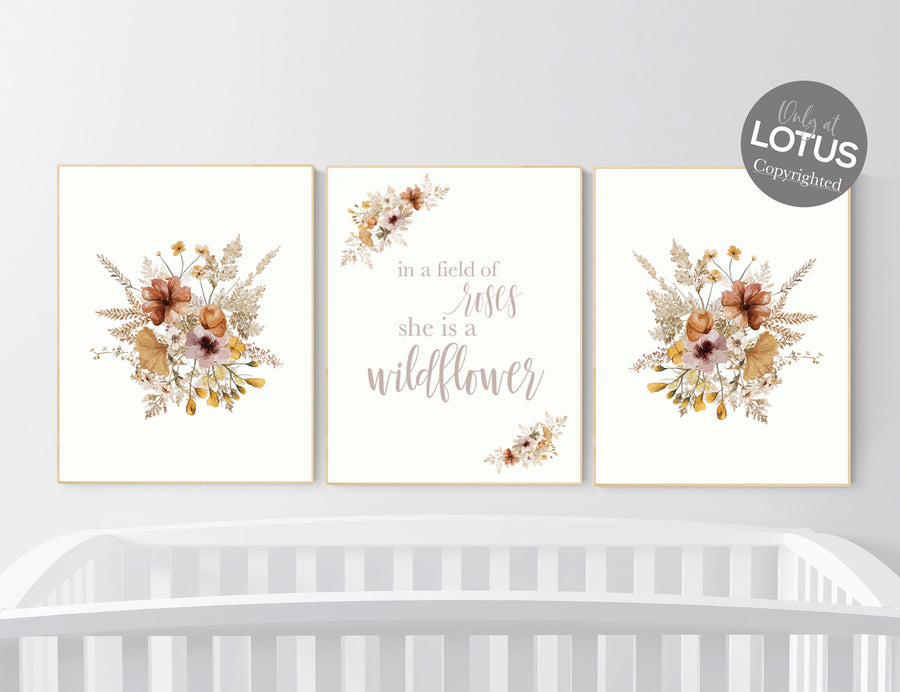 Boho Nursery, Wildflower Nursery Decor, Floral Nursery, Girl Nursery Decor, flower nursery