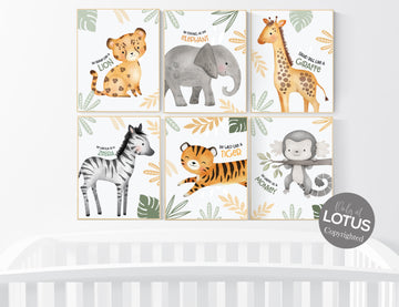 Safari nursery decor, nursery wall art animals, safari nursery prints, Boho Nursery Prints