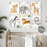 Safari nursery decor, nursery wall art animals, safari nursery prints, Boho Nursery Prints